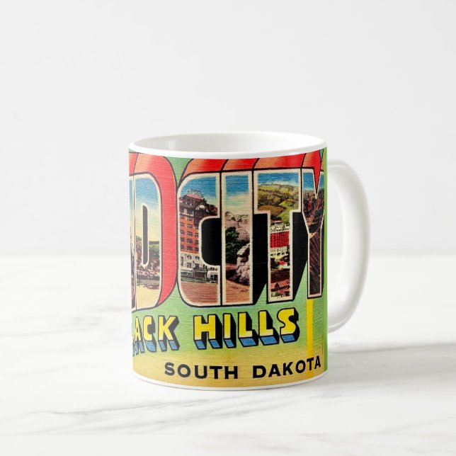 Café Caneca de cartão-postal de Rapid City SD Greetings (Frente Esquerda)
