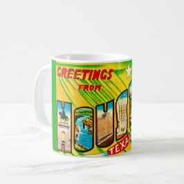 Café Caneca de cartão postal de saudação Houston Texas