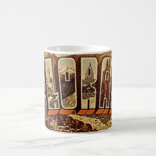 Café Caneca de cartão-postal de saudação vintage do Col