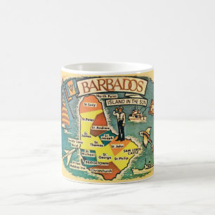 Café Caneca de cartão postal ilustrado do mapa vintage 