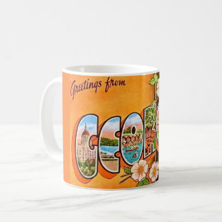 Café Caneca de cartão-postal retrô da Geórgia