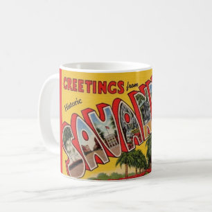 Café Caneca de cartão postal retrô Savannah Geórgia