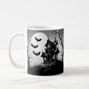 Café Caneca de Casa Assombrada Monocromática