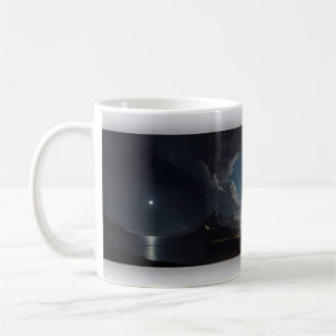 Café Caneca de Casais Noite enluarada Costa Rochosa Dua