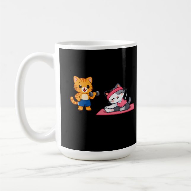 Café Caneca de Casal de Gatos de Academia Fofa – Presen (Esquerda)