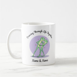 Café Caneca de Casal de Sapo Dançante Personalizada