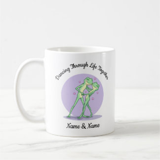 Café Caneca de Casal de Sapo Dançante Personalizada