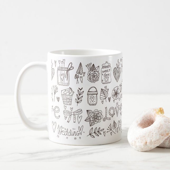 Café caneca de casamento (Com Donut)
