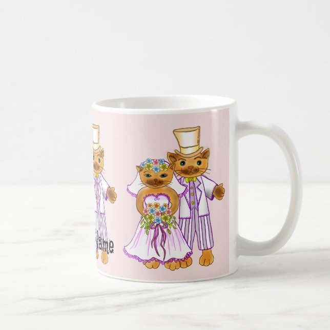 Café Caneca de casamento da Noiva e do Noivo Gato (Direita)