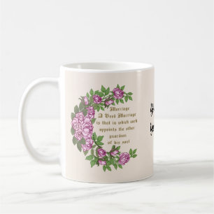Café Caneca de casamento personalizada com verso de cas