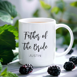 Café Caneca de casamento preta e branca Pai da Noiva