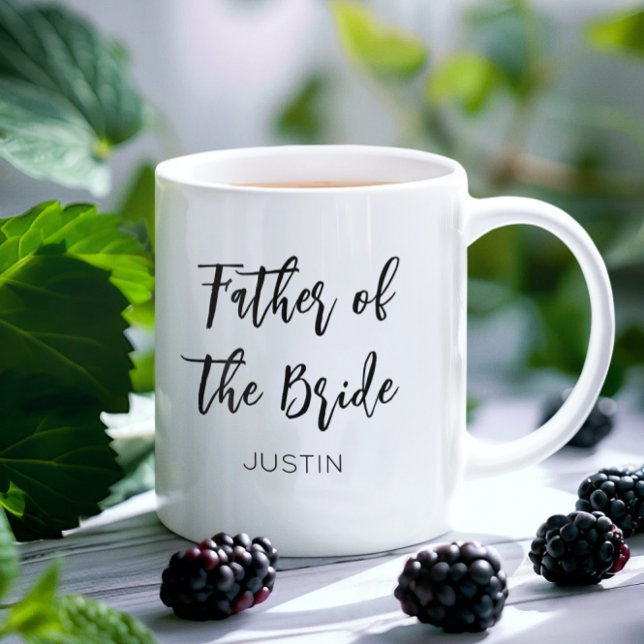 Café Caneca de casamento preta e branca Pai da Noiva (Criador carregado)