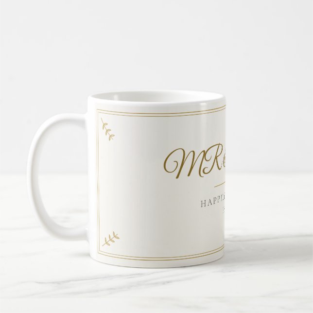 Café Caneca de Casamento Sr. e Sra. Felizes para Sempre (Esquerda)