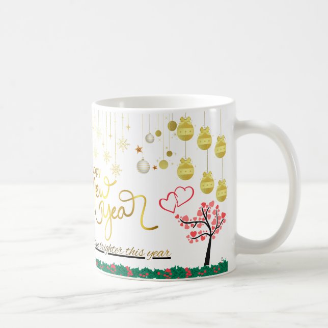 Café Caneca de Celebração de Ano Novo Feliz (Direita)
