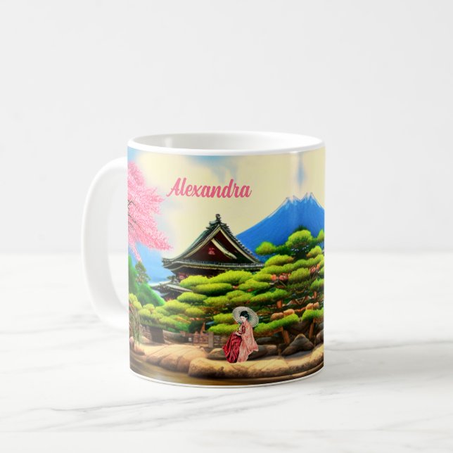 Café Caneca de Cenário Japonesa (Frente Esquerda)