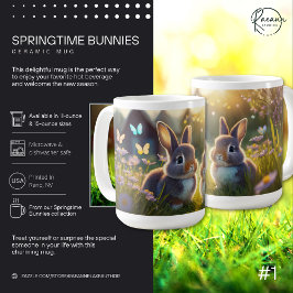 Café Caneca de Cerâmica #1 Coelhinhos da Primavera