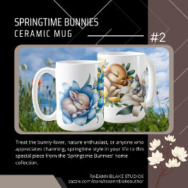 Café Caneca de Cerâmica #2 Coelhinhos da Primavera