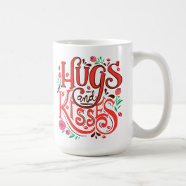 Café Caneca de Cerâmica Abraços e Beijos — Floral