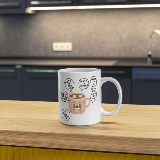 Café Caneca de Cerâmica ANXIETEA Branca 325ml (Criador carregado)