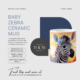 Café Caneca de Cerâmica Bebê Zebra Bom Dia
