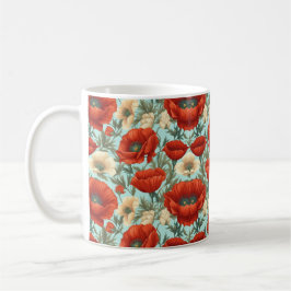 Café Caneca de Cerâmica Clássica Papoula & Flor Silvest