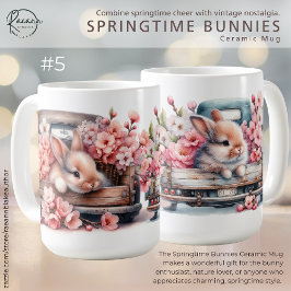 Café Caneca de Cerâmica Coelhinhos da Primavera #5