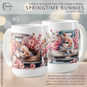 Café Caneca de Cerâmica Coelhinhos da Primavera #5