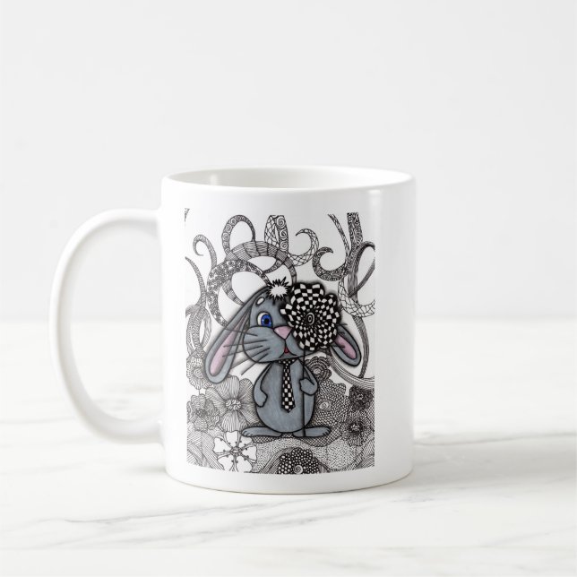 Café Caneca de Cerâmica Coelho Caprichoso com Gravata (Esquerda)