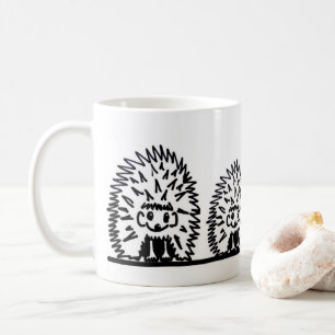 Café Caneca de cerâmica com desenho de família de ouriç