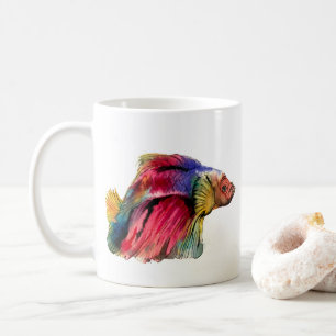 Café Caneca de cerâmica com desenho de peixe betta