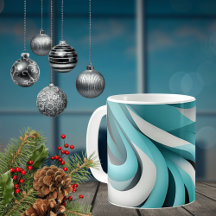Caneca de Cerâmica com Design 3-D Abstrato