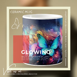 Café Caneca de Cerâmica com Design de Borboleta Luminos