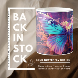 Café Caneca de Cerâmica com Design de Borboleta Ousado