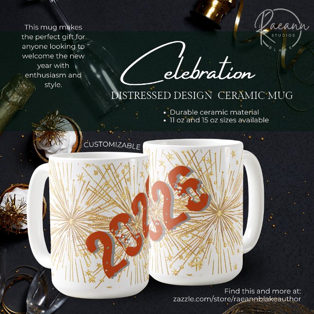 Café Caneca de Cerâmica com Design Distress 2026 Person (Criador carregado)