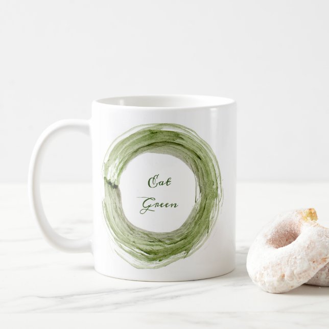 Café Caneca de cerâmica com design Eat Green (Com Donut)