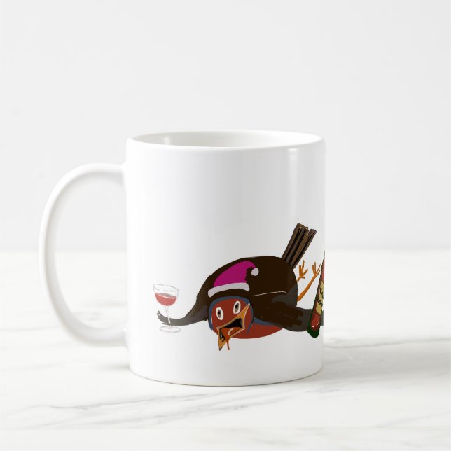 Café Caneca de cerâmica com design Flat Out Robin (Esquerda)