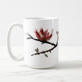 Café Caneca de cerâmica com flor em estilo japonês