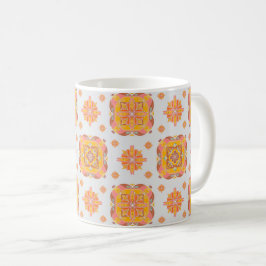 Café Caneca de Cerâmica com Grade Floral