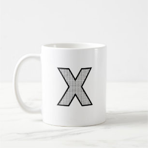 Café Caneca de Cerâmica com Letra X Personalizada Monog