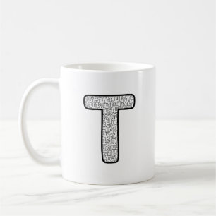 Café Caneca de Cerâmica com Monograma da Letra P em Pad