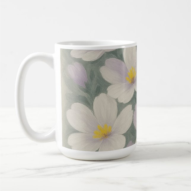 Café Caneca de Cerâmica com Padrão de Margarida (Esquerda)