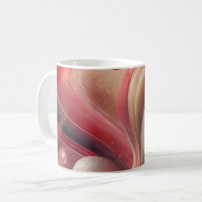 Café Caneca de Cerâmica de Arte Abstrata (Frente Esquerda)