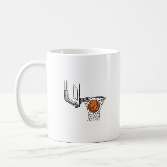 Café Caneca de cerâmica de basquete artístico, presente (Esquerda)