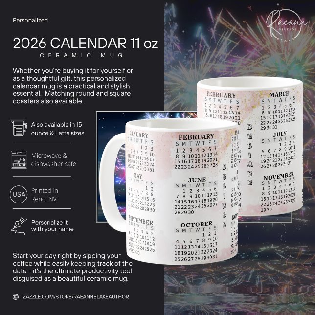 Café Caneca de Cerâmica de Calendário Personalizado de  (Criador carregado)