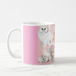 Café Caneca de Cerâmica de Gatos Rosa Fofa Gato Fofo