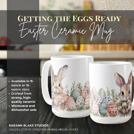 Café Caneca de Cerâmica de Páscoa Preparando os Ovos