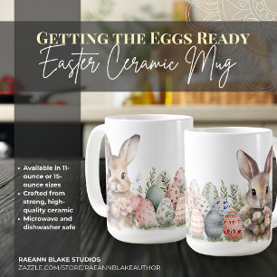 Café Caneca de Cerâmica de Páscoa Preparando os Ovos