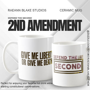 Café Caneca de Cerâmica "Defenda a Segunda" 2ª Emenda