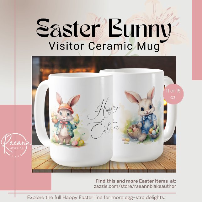 Café Caneca de Cerâmica do Visitante Coelho de Páscoa (Criador carregado)