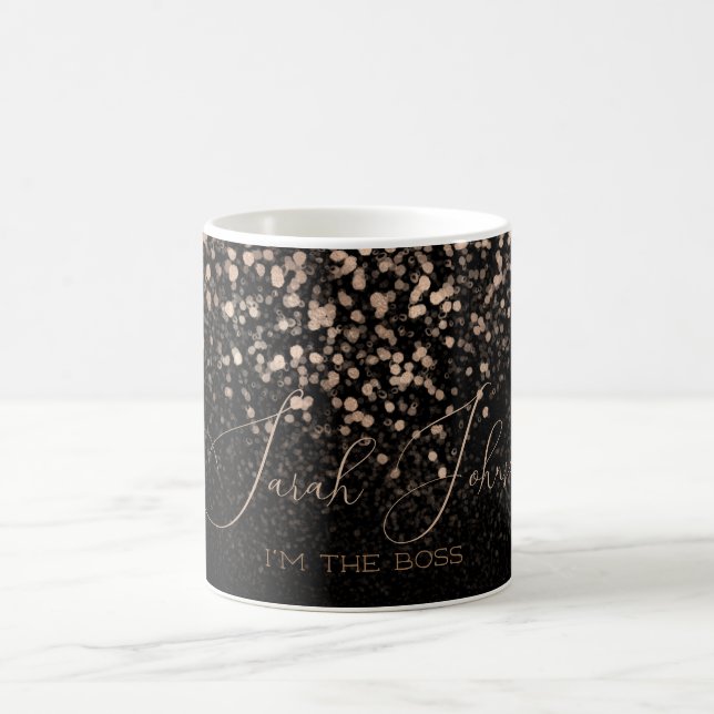Café Caneca de Cerâmica Eu Sou o Chefe Preto e Dourado (Centro)